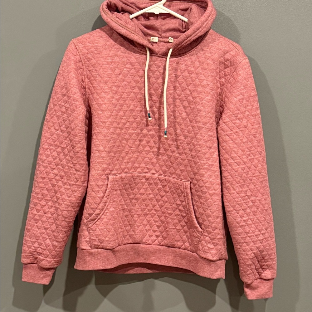 Marine Layer Quilted Pink Hoodie
